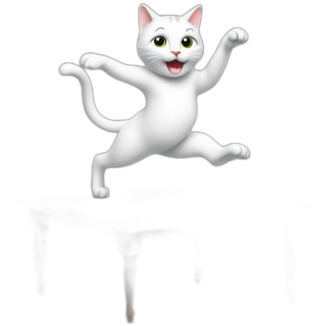 dancing cat on table emoji