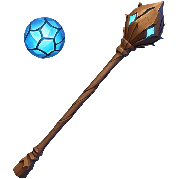 fantasy magic wooden staff low poly emoji