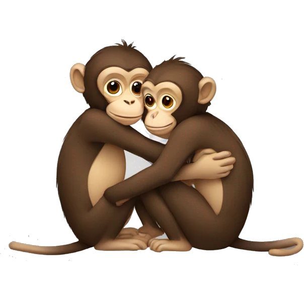 monkeys-hug-each-other emoji