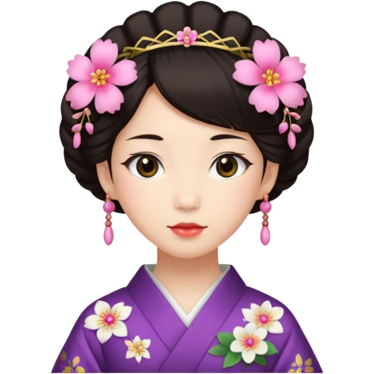 Japanese Princess with floral hairpin emoji