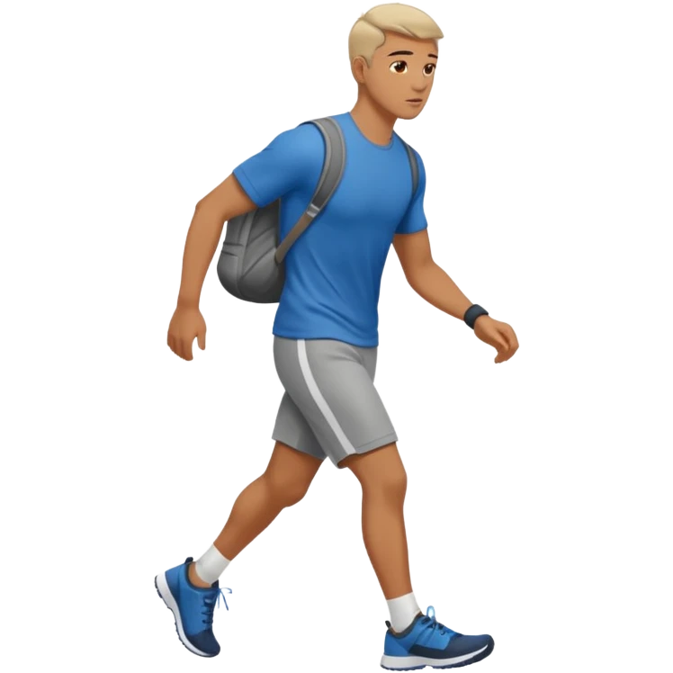emoji de homem com roupa de ginástica andando para o lado emoji