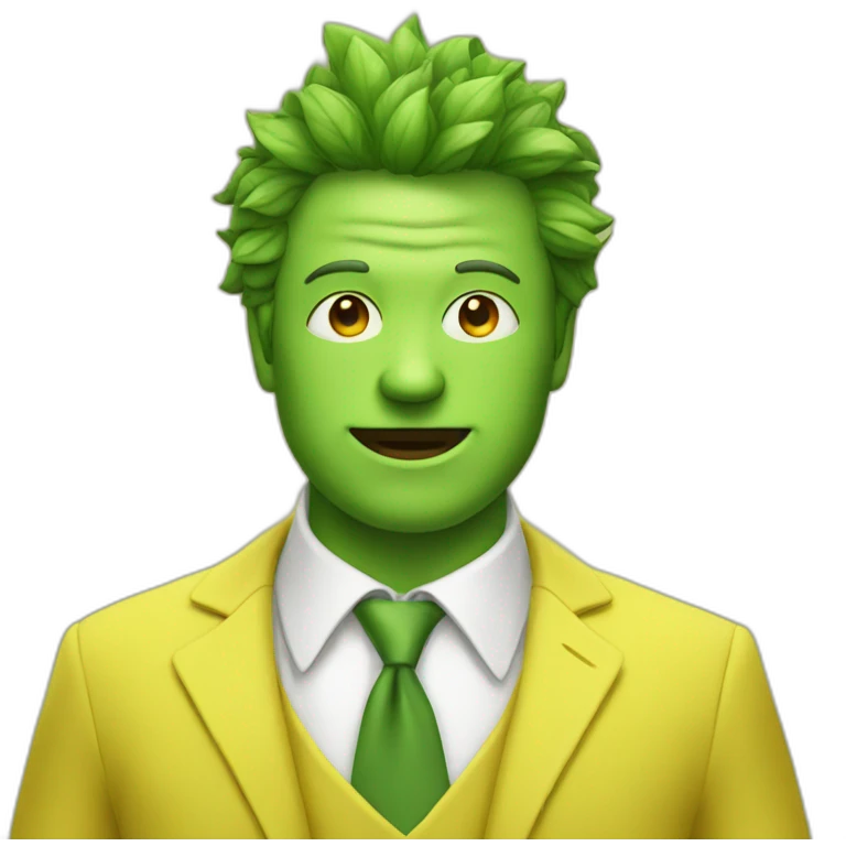 green man in a yellow suit emoji