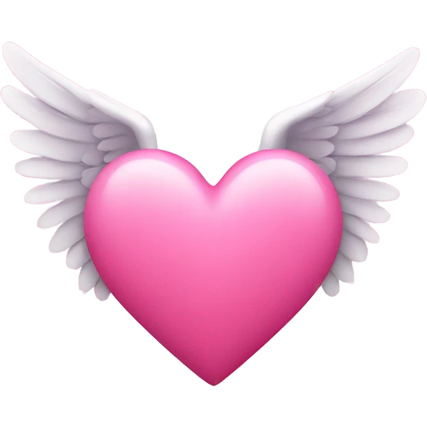 Pink heart with wings emoji