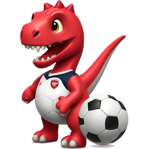 arsenal soccer dino wearing hello kitty  emoji