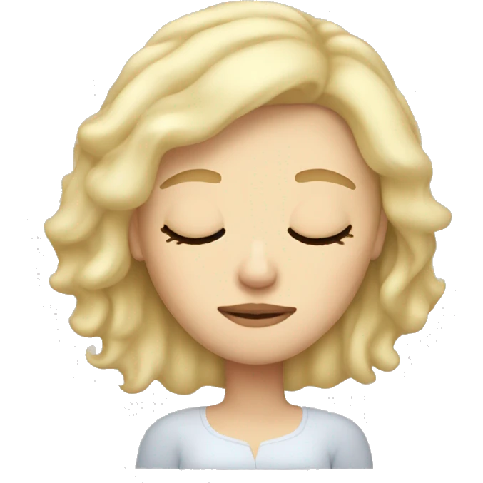 White blonde girl sleeping  emoji