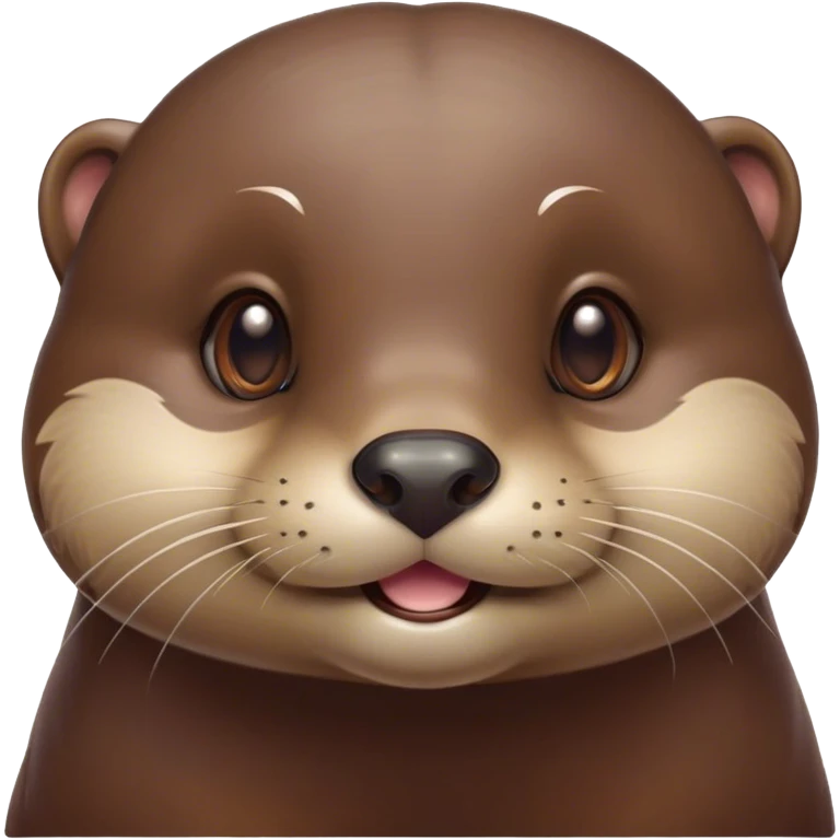 Cinematic Cute Otter Portrait Emoji, Head tilted playfully and inquisitively, featuring a glossy, streamlined brown Fur with a cute, twitching nose and round, sparkling eyes filled with curiosity, Simplified yet irresistibly adorable features, highly detailed, glowing with a warm, friendly glow, high shine, affectionate and sprightly, stylized with a touch of aquatic whimsy, bright and endearing, soft glowing outline, capturing the essence of a mischievous yet loving otter, so playful it feels like it could splash out of the screen and into your arms! emoji