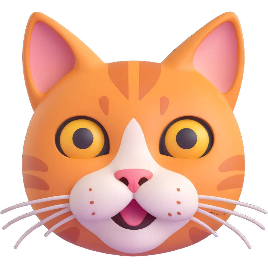 cute and trendy emote of a cat face with a human body, playful pose, clear background emoji