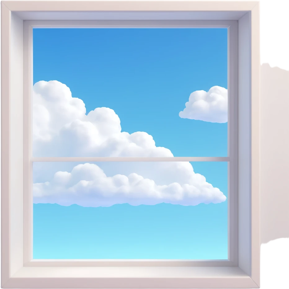 a big window with a skylight and clouds visible emoji