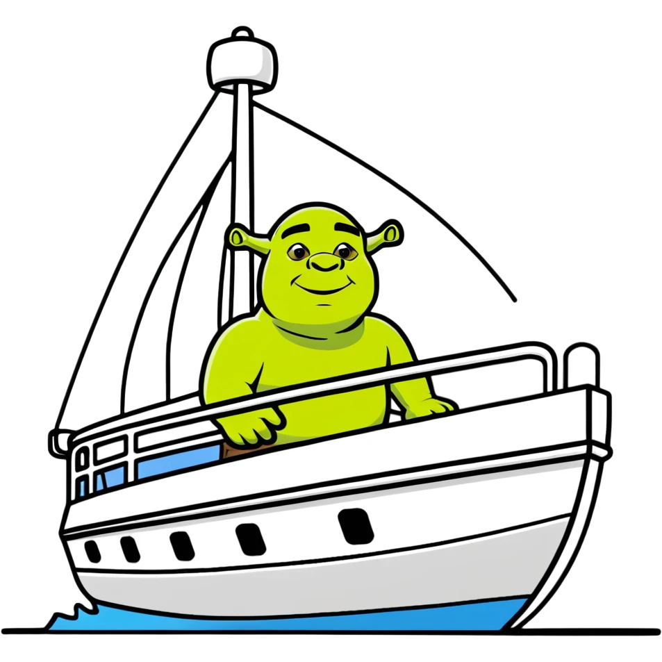 Shrek on a yacht emoji