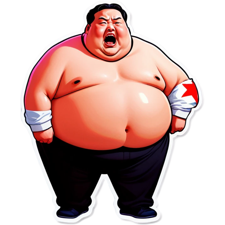 very obese scary korean man emoji