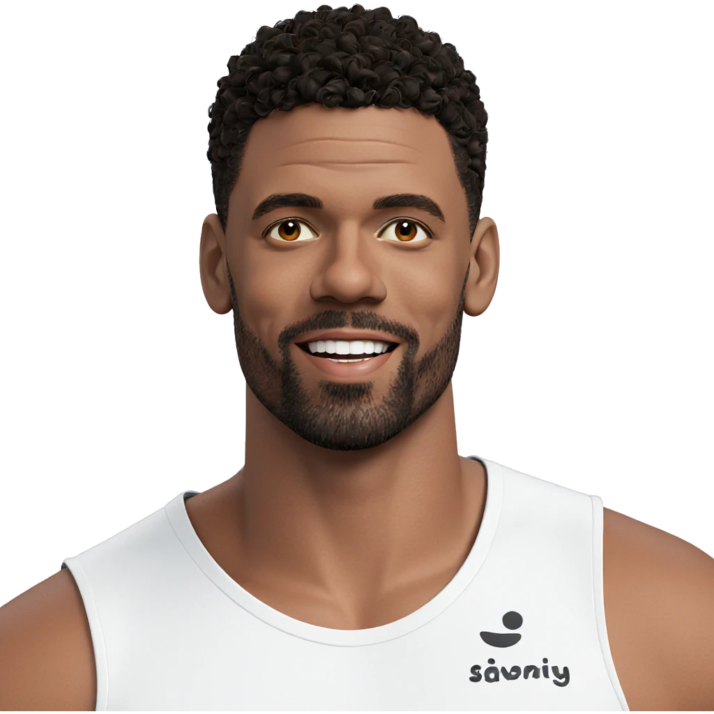 smiling dark-skinned male portrait emoji