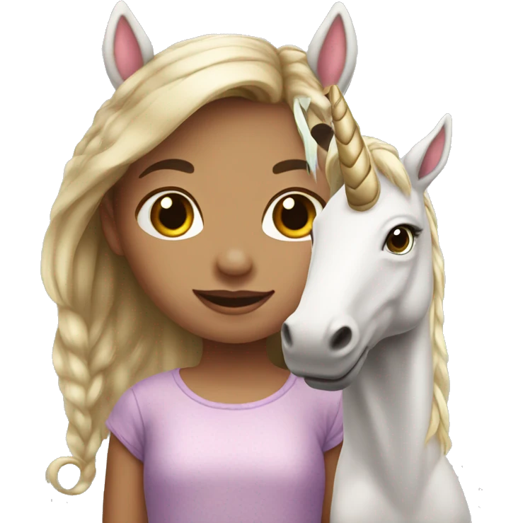 Little girl with unicorn  emoji