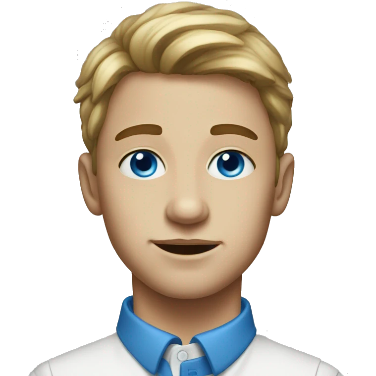 portrait of a young man with blue eyes emoji