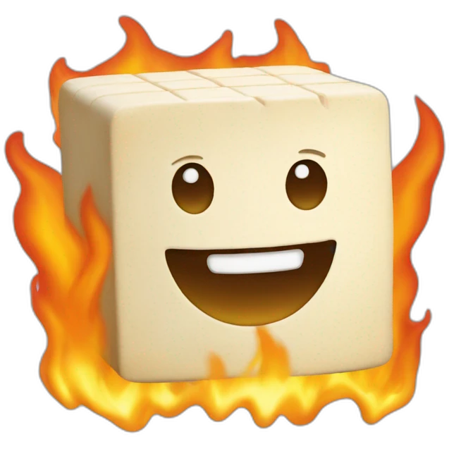 tofu-on-fire emoji