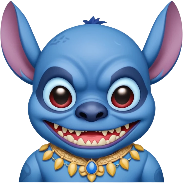 Stitch from Lilo & Stitch with an evil expression and Filipino cultural elements emoji