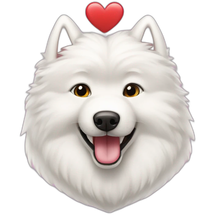 Samoyed with heart emoji