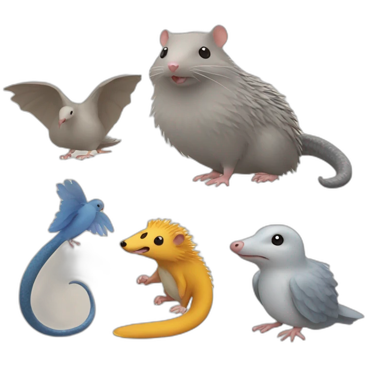 Rat, hedgehog, dove, snake emoji