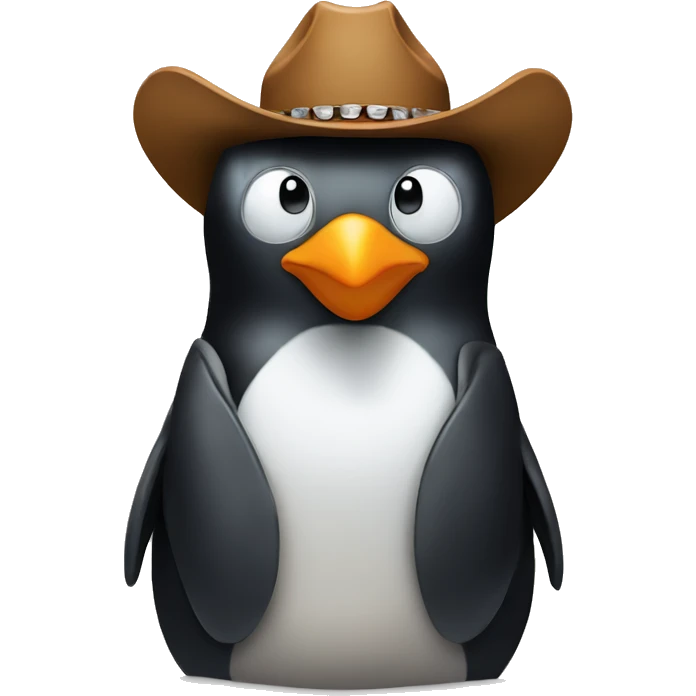 Penguin with cowboy hat emoji