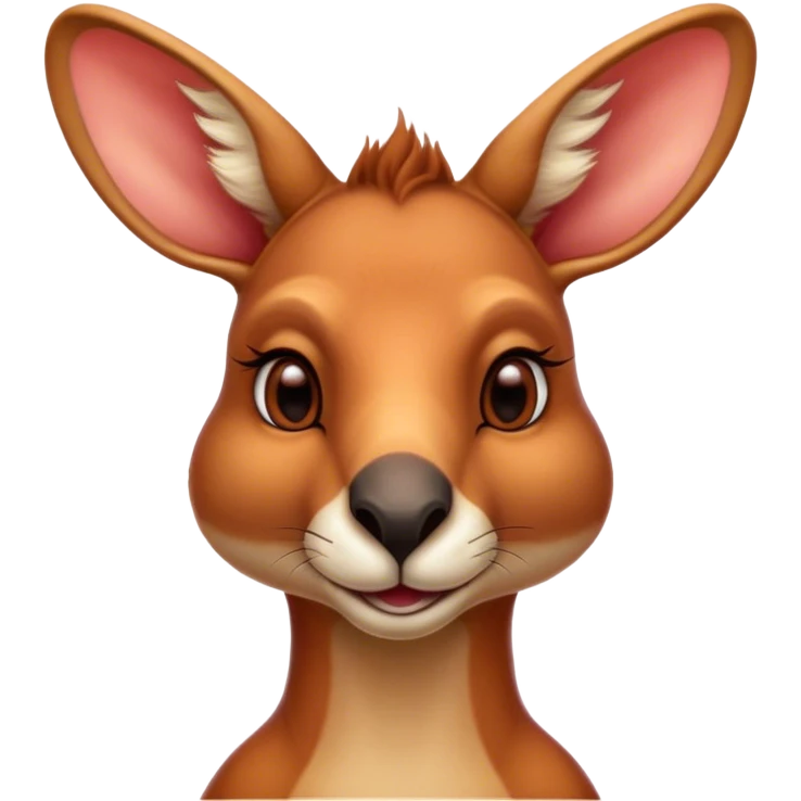 Cinematic Noble Adult Red Kangaroo Portrait Emoji, Poised and regal, with a robust, muscular build, tawny reddish fur, and a distinctive red kangaroo-shaped head featuring a slightly elongated snout, prominent ears, and keen, observant eyes, Simplified yet sharp and sophisticated features, highly detailed, glowing with a warm, sunlit glow, high shine, intelligent and commanding, stylized with an air of outback authority, focused and vigilant, soft glowing outline, capturing the essence of a watchful guardian that seems ready to bound out of the screen with effortless power! emoji