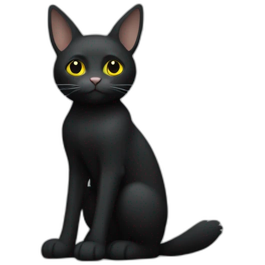 chat noir assis a côté d'un lapin gris  emoji