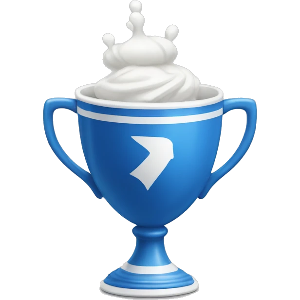 blue and white winner's cup emoji
