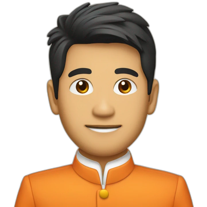 Andry rajoelina wearing orange suit emoji