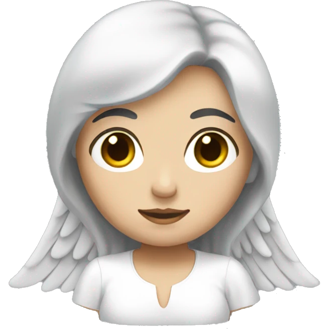 A white female angel with black hair emoji