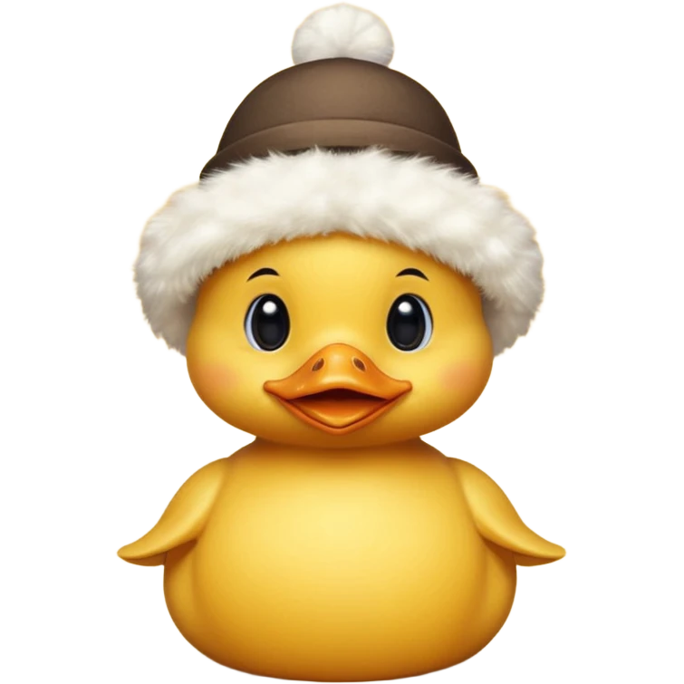 cute baby yellow duck with small hat emoji