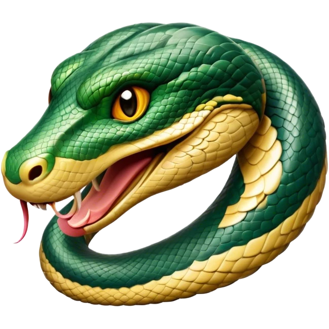 Cinematic Noble Anaconda Portrait Emoji, Poised and imposing, with a massive, sinuous build draped in intricately patterned scales and piercing, focused eyes, Simplified yet sharp and sophisticated features, highly detailed, glowing with a soft, earthy glow, high shine, intelligent and formidable, stylized with an air of primal elegance, focused and mysterious, soft glowing outline, capturing the essence of a watchful jungle guardian that feels as though it could coil out of the screen with effortless authority! emoji
