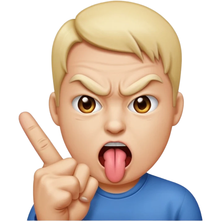 tongue  sticking out with middle finger￼ emoji