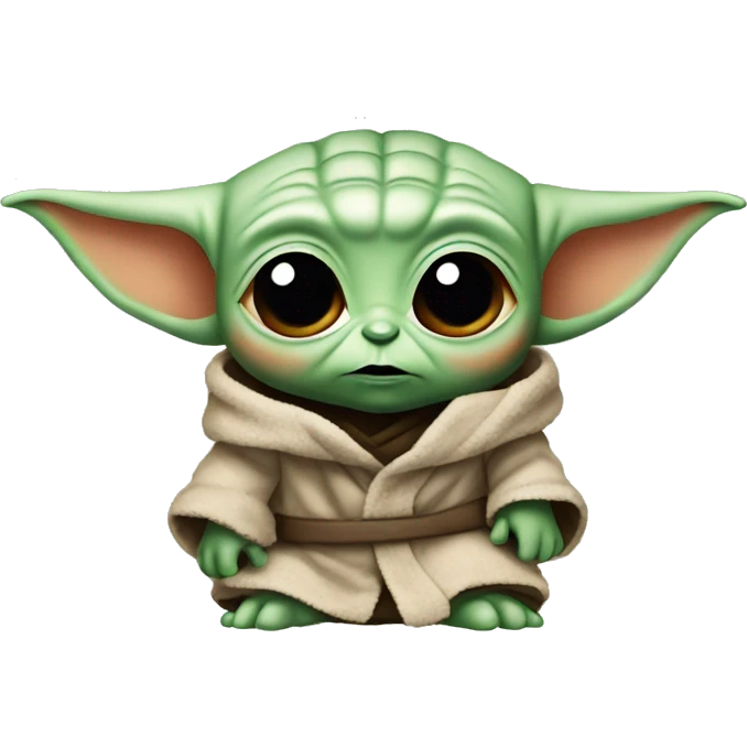 Baby Yoda is very confused and all red emoji