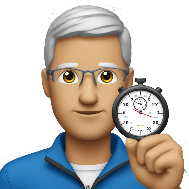 Cross country coach holding a stopwatch  emoji