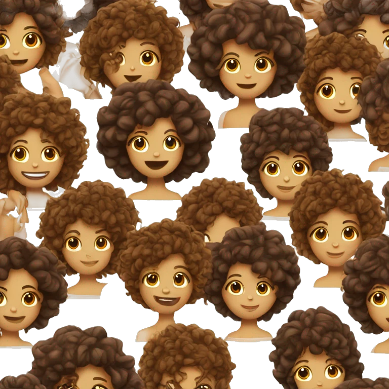 Filles au cheveux boucle marron  emoji