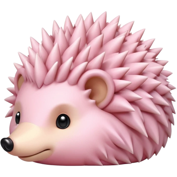 pastel pink hedgehog curled up emoji