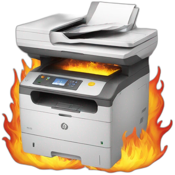 Printer on fire emoji