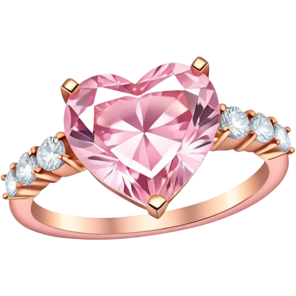 Diamond ring light pink heart emoji
