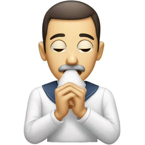 A person sniffing salt  emoji