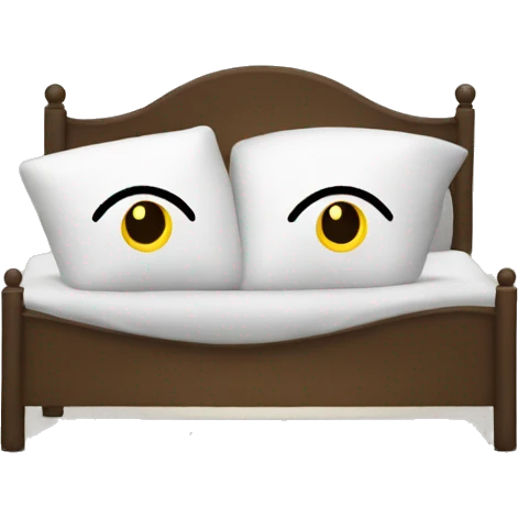 Laying in bed with a head at pillow with eyes wide open emoji
