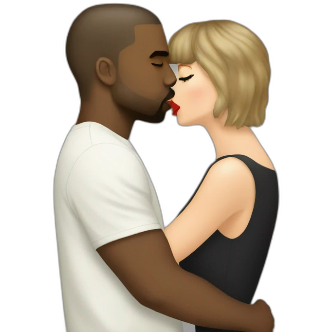 kanye and taylor swift kissing emoji
