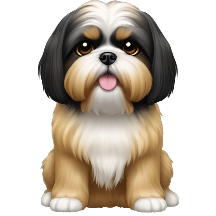 Gold and black shih tzu emoji