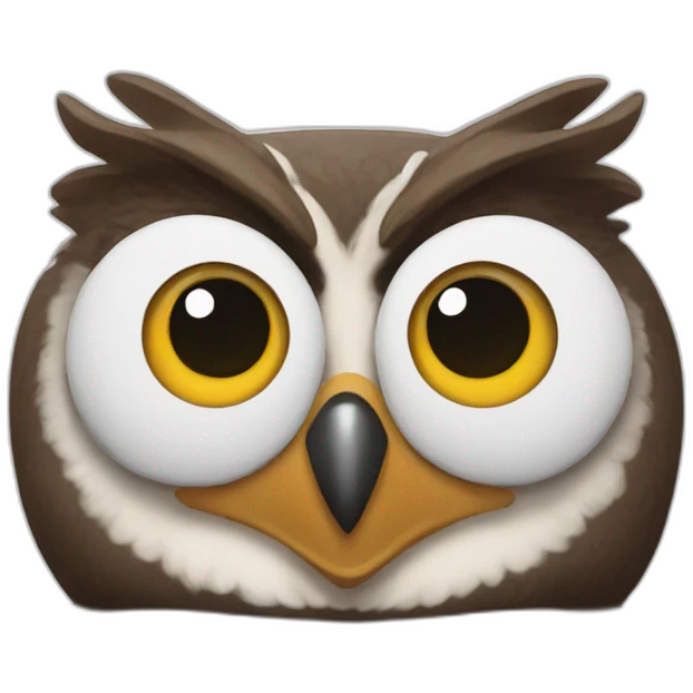 a goofy owl emoji