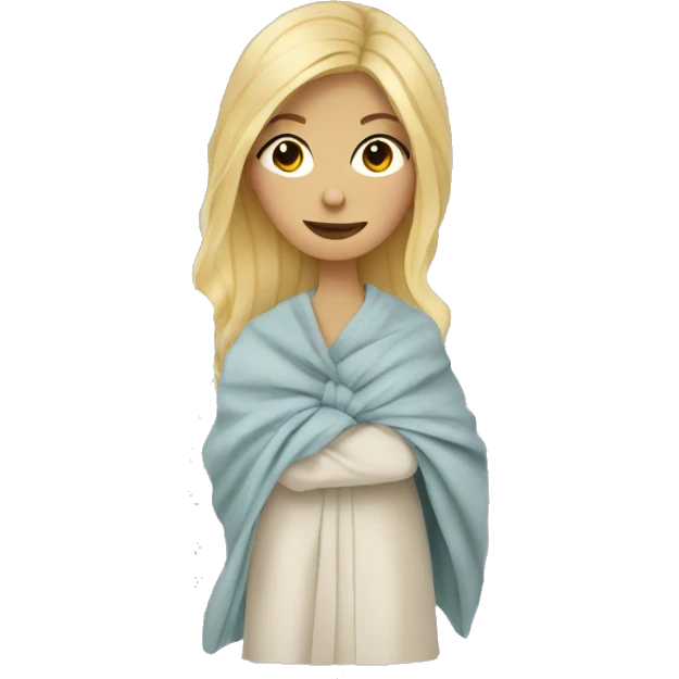 Blonde haired woman Cozy blanket emoji