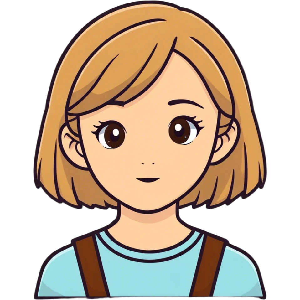 Dark blonde girl brown eye emoji