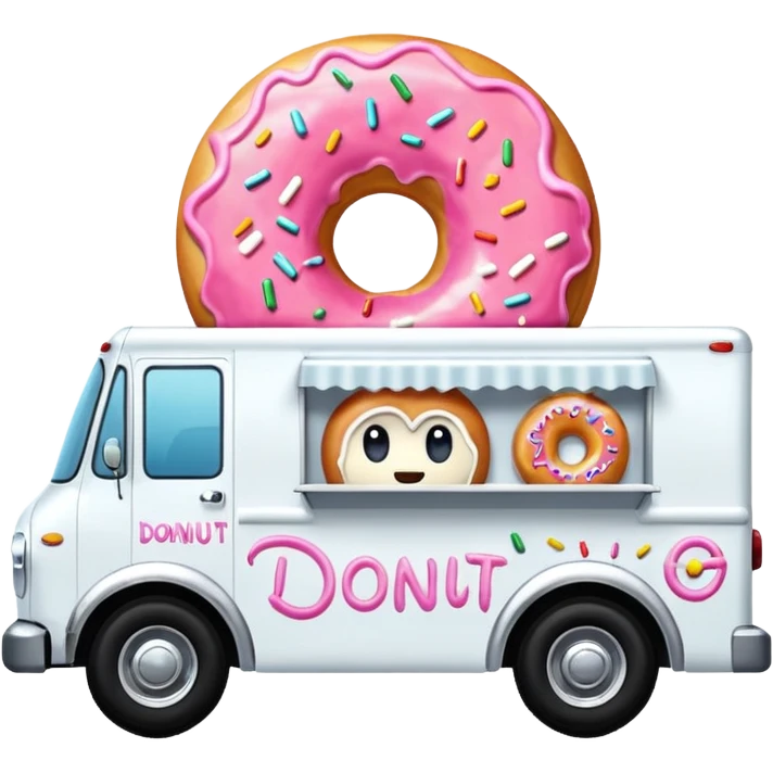 big donut truck with donut decals, frosting decals and sprinkle decals emoji