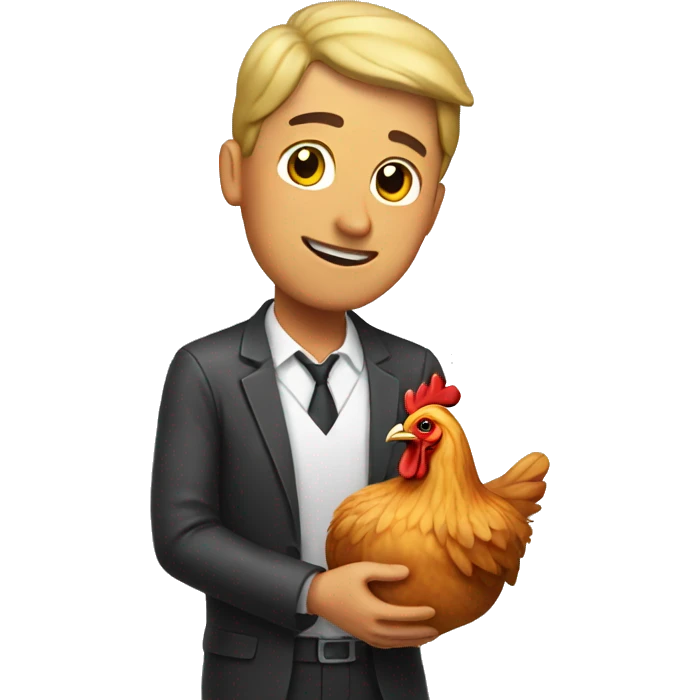 man taking chicken emoji
