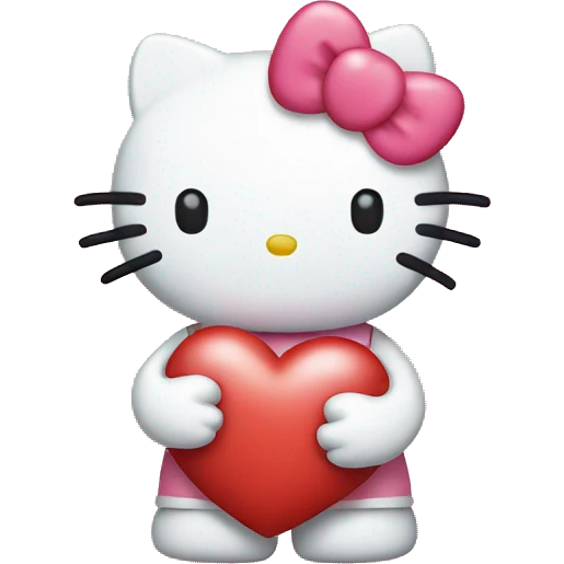 hello kitty holding heart  emoji