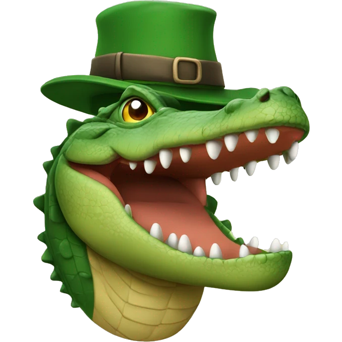 Crocodile wearing samta hat emoji