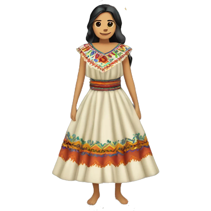 un vestido de indígena mexicano bordado emoji