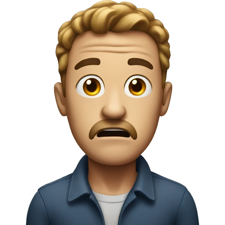 Make a picture of a man that looks scared  emoji
