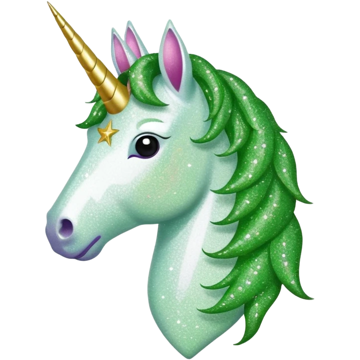 Weed leaf with a Glitzer unicorn emoji